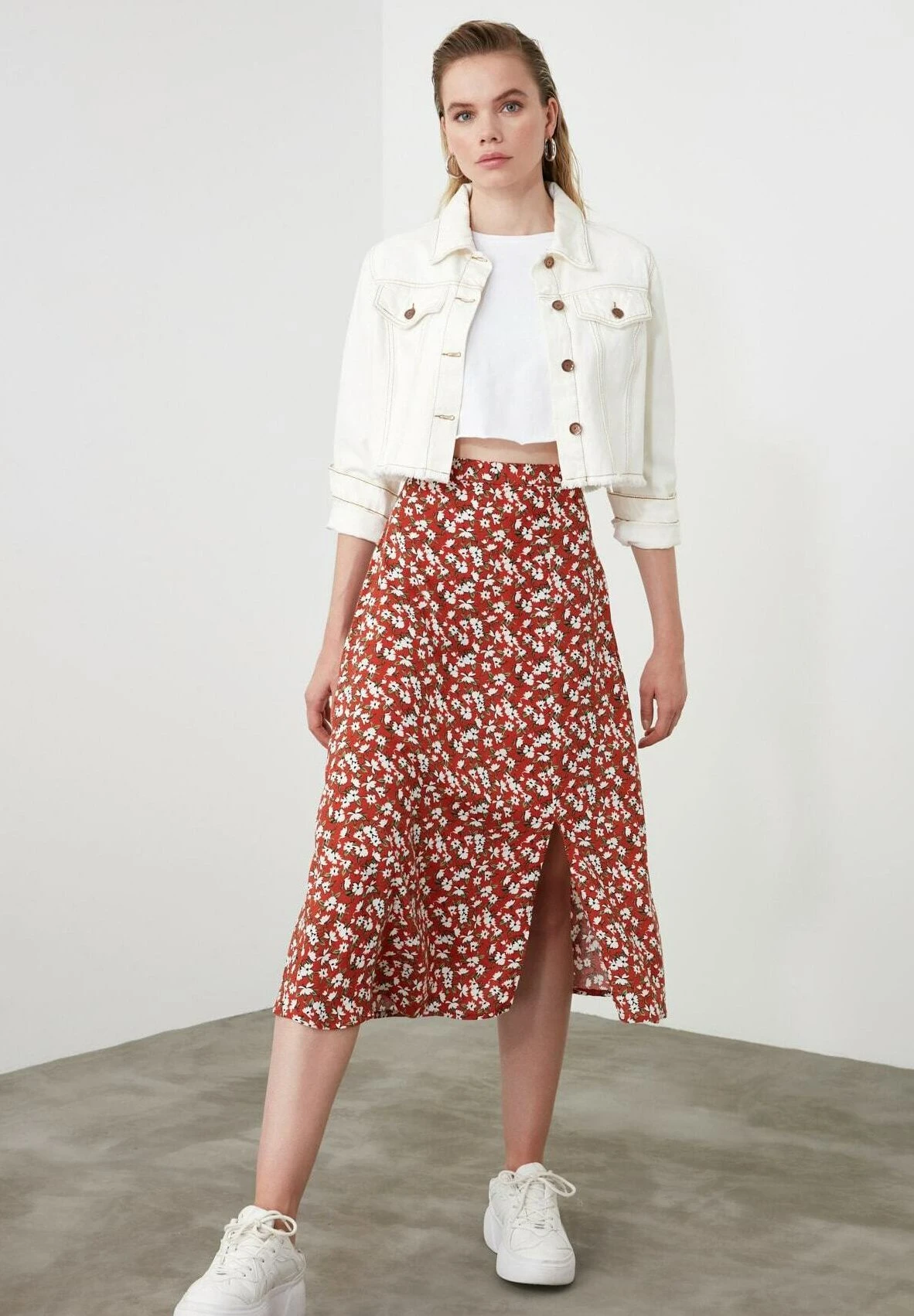 Trendyol Jupe Trapèze - Orange 4 Trendyol Jupe Trapèze - Orange – Image 2