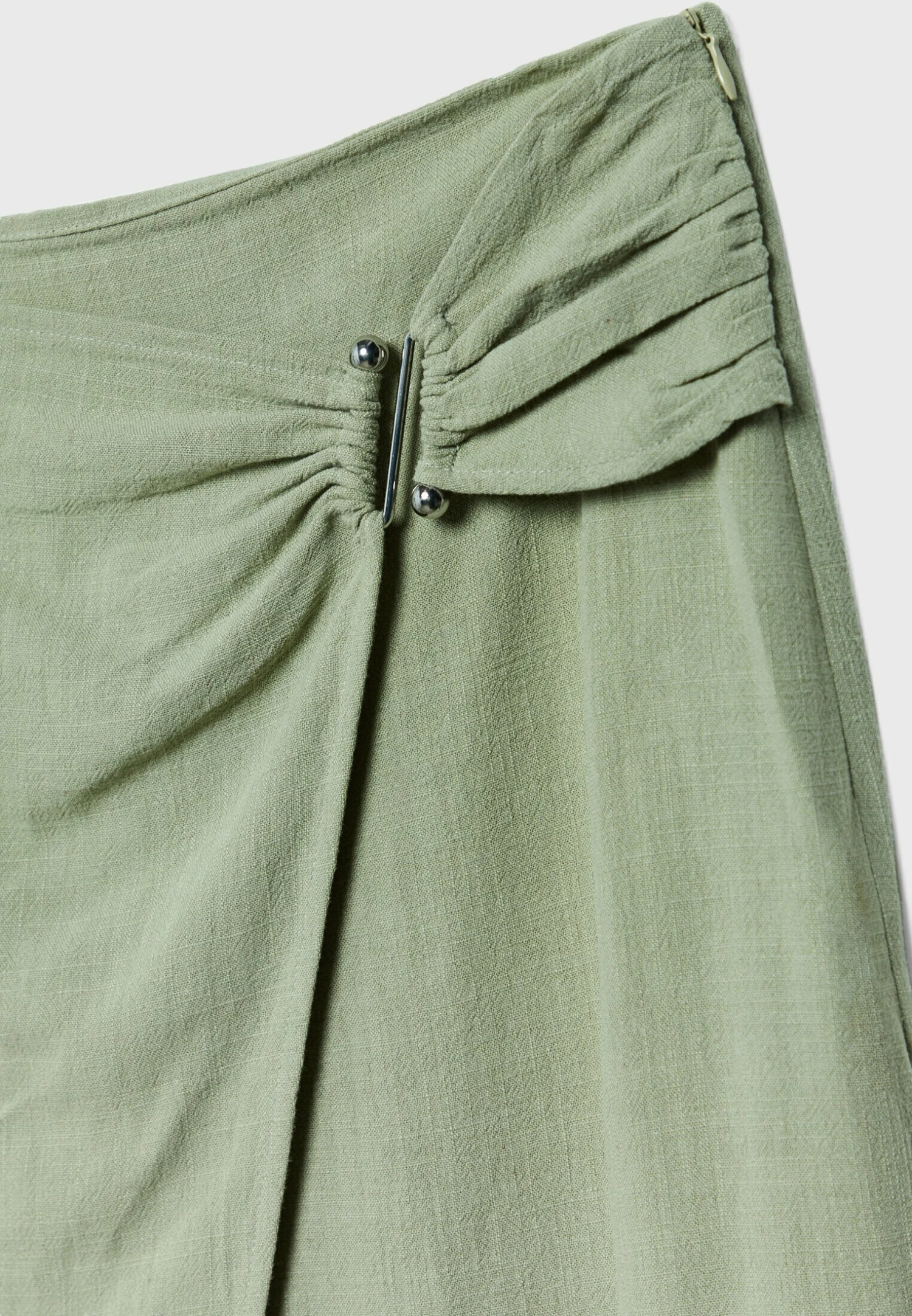 Stradivarius Rustic Midi - Jupe Portefeuille - Light Green 8 Stradivarius Rustic Midi - Jupe Portefeuille - Light Green – Image 6