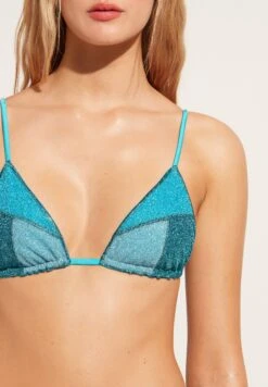 Calzedonia Lisbona Slide Triangle - Haut De Bikini - Blauc Turquoise Green Patchwork -Stradivarius Soldes 0bf8f02bb07249a8bf3d94c88e82c799