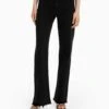 BERSHKA Comfort Straight With Side Slit - Jean Bootcut - Black