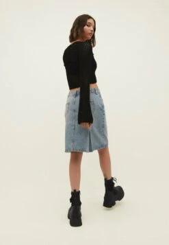 Stradivarius Godet - Jupe Trapèze - Dirty Denim -Stradivarius Soldes 1293572d454e45e6bb4550e864460739