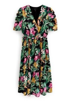 Next Ruched Sleeve Midi - Robe De Jour - Floral -Stradivarius Soldes 137edbf15dff49148583f4629884845e