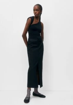 PULL & BEAR Midi Turnover Waistband - Jupe Crayon - Mottled Black -Stradivarius Soldes 154c77f90d3a4368805f060171b0bea5