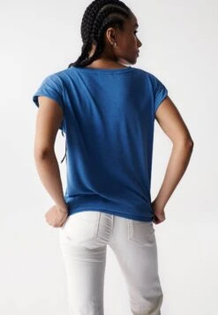 Regular - T-Shirt Basique - Blau -Stradivarius Soldes 160fdd4cc12042e1af00314db3be34eb