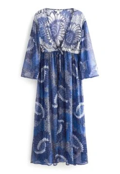 Next Tie Waist Kimono Standard - Accessoire De Plage - Blue Large Scale Floral -Stradivarius Soldes 1aac4bb853b24df4b4f0be3f3bd887e9