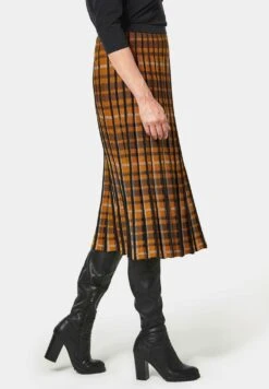 GOLDNER Jupe Trapèze - Amber / Black / Patterned -Stradivarius Soldes 1f330df380444010946b019a79d9baef