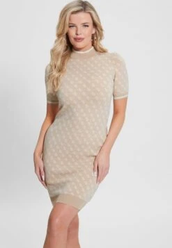 Guess 4G-Logo - Robe Fourreau - Beige