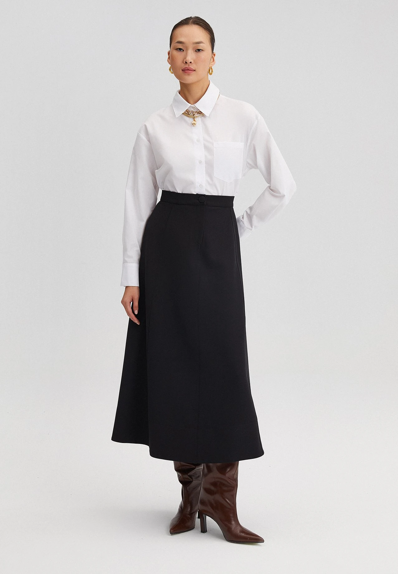 Crepe - Jupe Trapèze - Black 7 Crepe - Jupe Trapèze - Black – Image 5