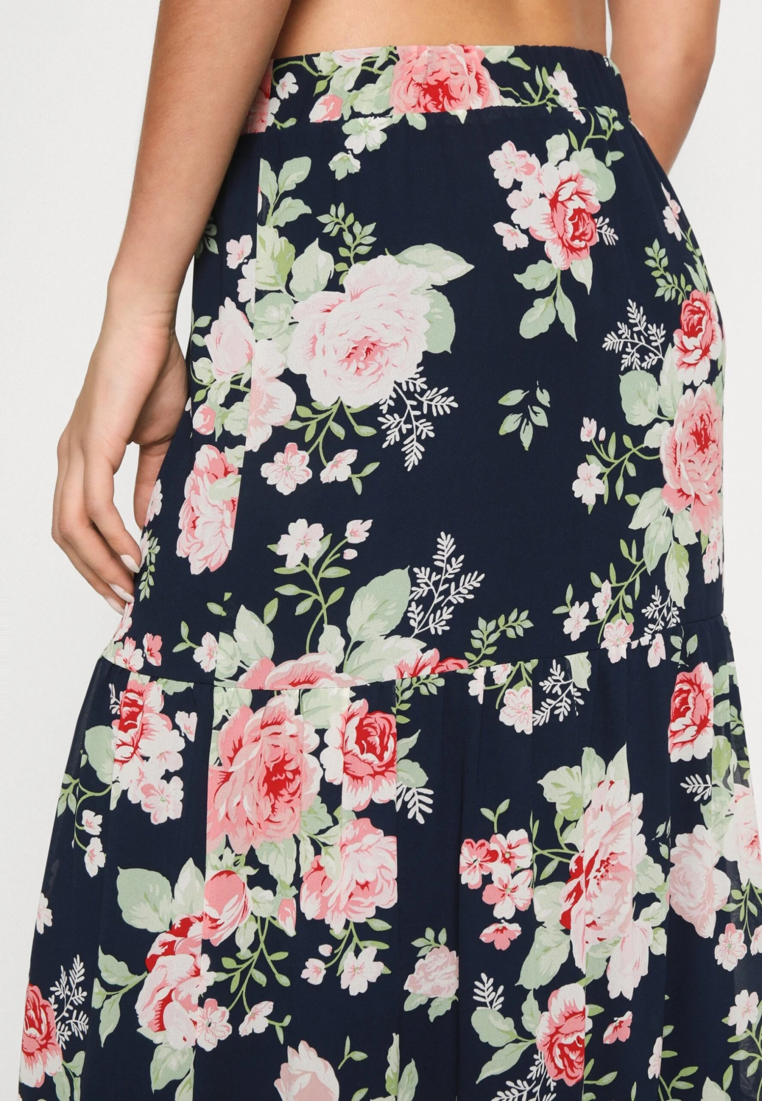 Vila Vimilina Flower Midi Skirt - Jupe Trapèze - Navy 8 Vila Vimilina Flower Midi Skirt - Jupe Trapèze - Navy – Image 6