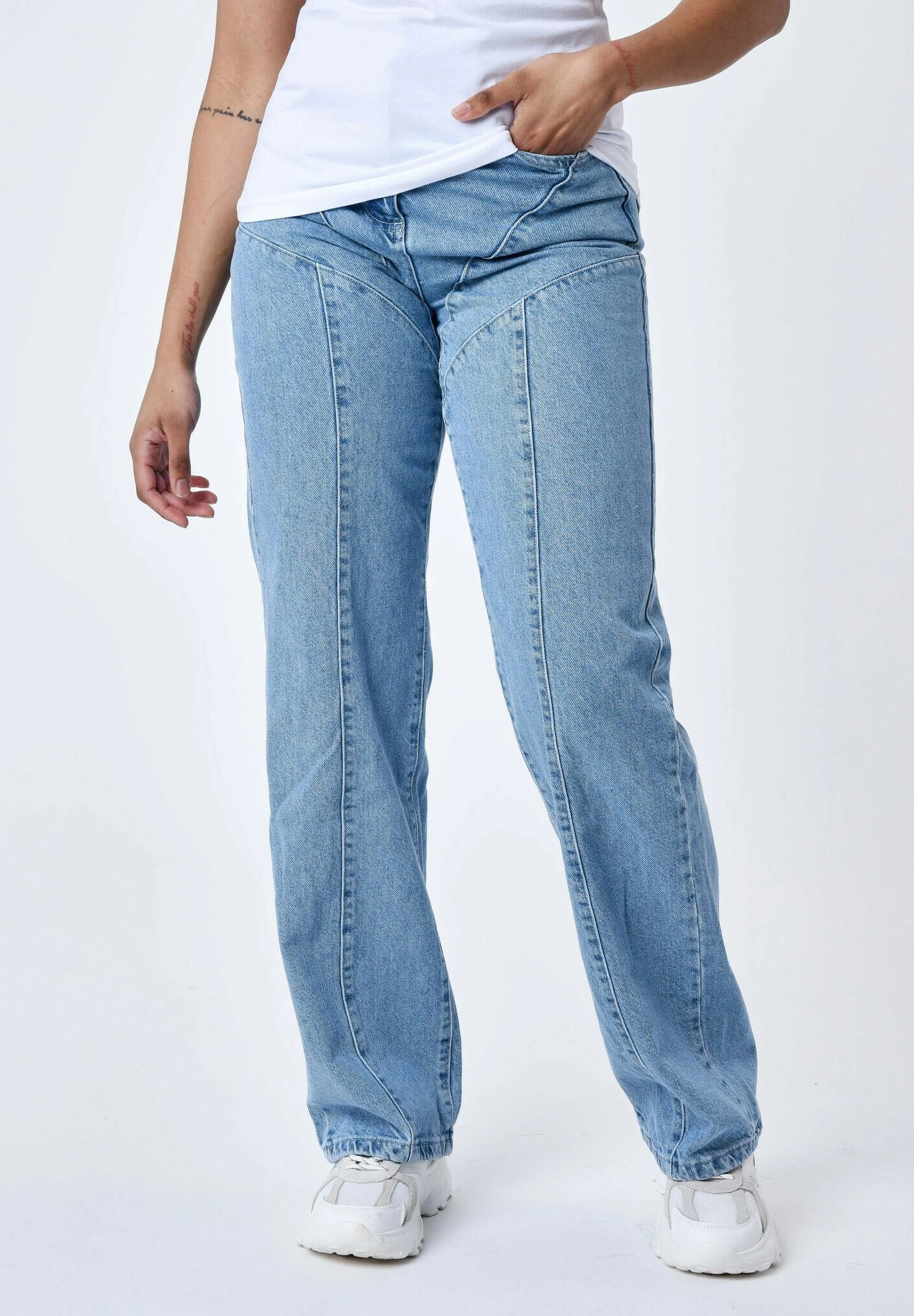 Ample Multi Couture - Jean Droit - Bleu 3 Ample Multi Couture - Jean Droit - Bleu