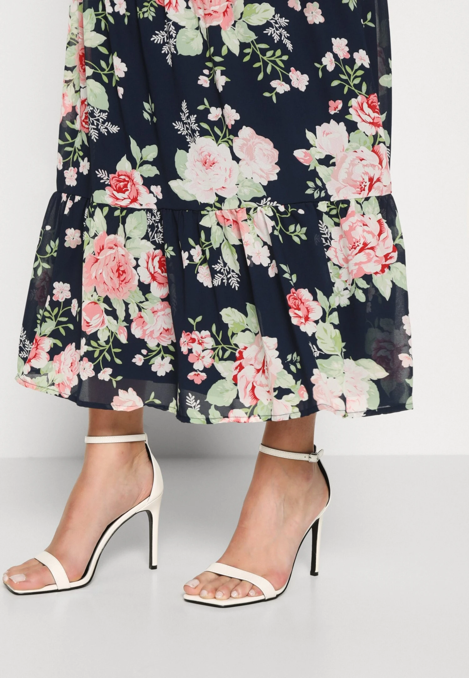 Vila Vimilina Flower Midi Skirt - Jupe Trapèze - Navy 6 Vila Vimilina Flower Midi Skirt - Jupe Trapèze - Navy – Image 4