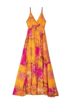 Robe Longue - Foulard Orange -Stradivarius Soldes 2e24d98238eb427795bf5d1215204670