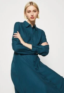 Pieces Pcnova Midi Dress - Robe Chemise - Reflecting Pond -Stradivarius Soldes 31e4536c18fb4f84926d6e1a707ae883