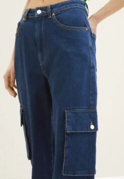 TOM TAILOR Denim Baggy - Jean Droit - Clean Dark Stone Blue Denim -Stradivarius Soldes 3243db522ed24caf94adf1939d47fe4f