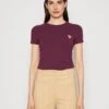 Guess Ss Cn Mini Triangle Tee - T-Shirt Basique - Black Cherry