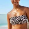 Next Shirred Bandeau Standard - Haut De Bikini - Zebra -Stradivarius Soldes 39a10d5cfb2946a78dd56dcc07329c19