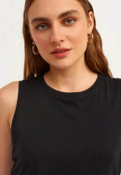 Débardeur - Black -Stradivarius Soldes 3aae326279504b9c97307729cfb7d51d