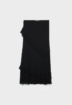 Stradivarius Blonde Ruffled - Jupe Longue - Black -Stradivarius Soldes 3acd309200034c0faa9965236e522b3d