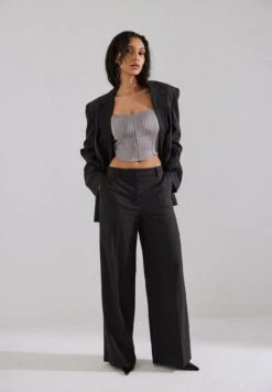 NA-KD Gestreiftes Korsett - Débardeur - Light Grey