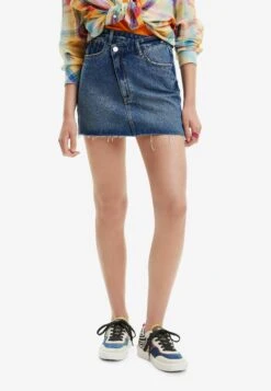 Desigual Denim Criss-Cross Waist - Minijupe - Blue