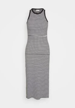 Gestuz Drew Striped Long Dress - Robe Pull - Black/White -Stradivarius Soldes 3e2861e1d4024b449abddac8d5adb4af