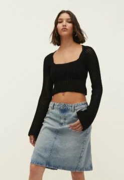 Stradivarius Godet - Jupe Trapèze - Dirty Denim