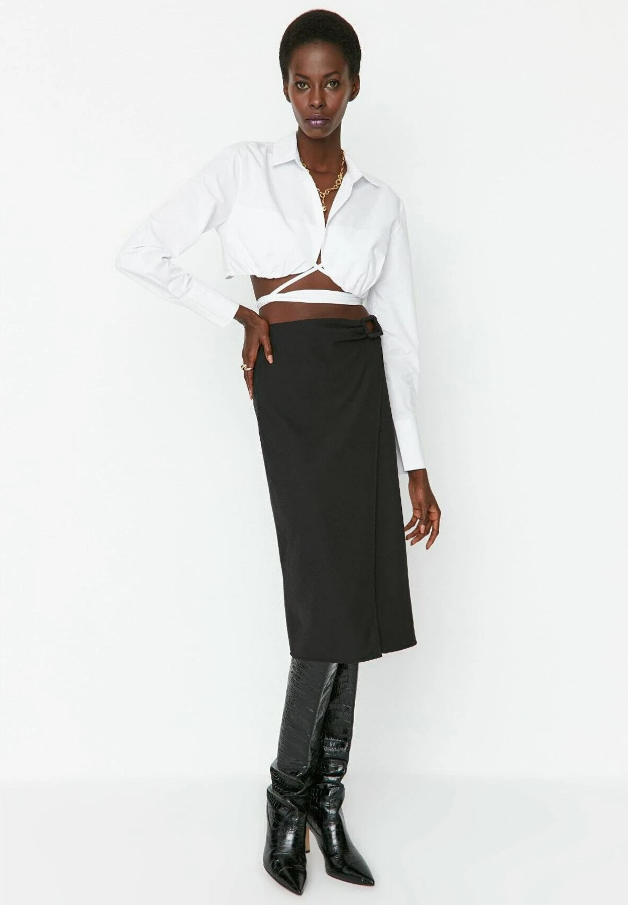 Trendyol Rok Casual Comfort - Jupe Crayon - Black 4 Trendyol Rok Casual Comfort - Jupe Crayon - Black – Image 2