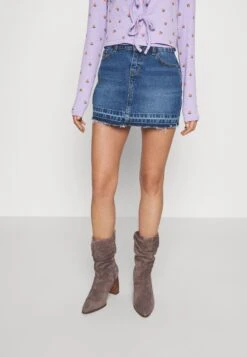 Noisy May Petite Nmcary Mini Skirt - Jupe En Jean - Blue Denim