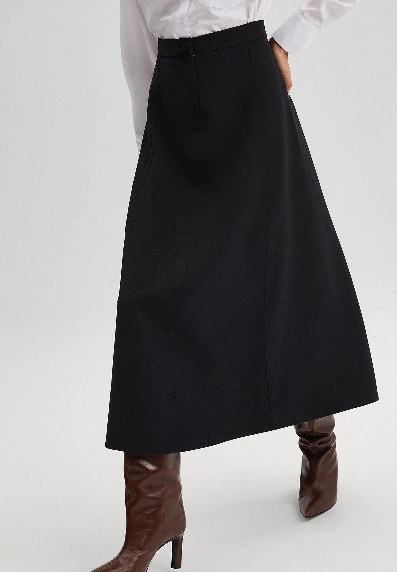 Crepe - Jupe Trapèze - Black 5 Crepe - Jupe Trapèze - Black – Image 3