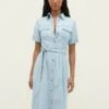 Stradivarius Robe En Jean - Bleached Denim