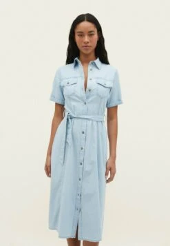 Stradivarius Robe En Jean - Bleached Denim