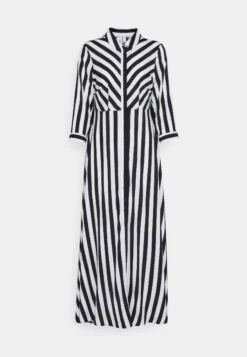 Yassavanna Long Shirt Dress - Robe Longue - Black/White -Stradivarius Soldes 4e127662ba0d4fa1815575cafaa371fb
