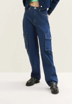 TOM TAILOR Denim Baggy - Jean Droit - Clean Dark Stone Blue Denim
