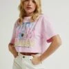 Lee Loose Cropped - T-Shirt Imprimé - Katy Pink -Stradivarius Soldes 51ba33844faa4c5caba405733890d129