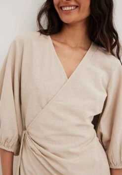 NA-KD In Wickeloptik Aus Mischung - Robe De Jour - Beige -Stradivarius Soldes 5218e198acf149ec995678ac9277df77