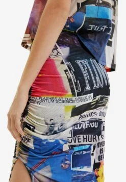 Desigual Slim Gathered Collage - Jupe Crayon - Black -Stradivarius Soldes 528a9f2a16ba41829c55d677b7b87857