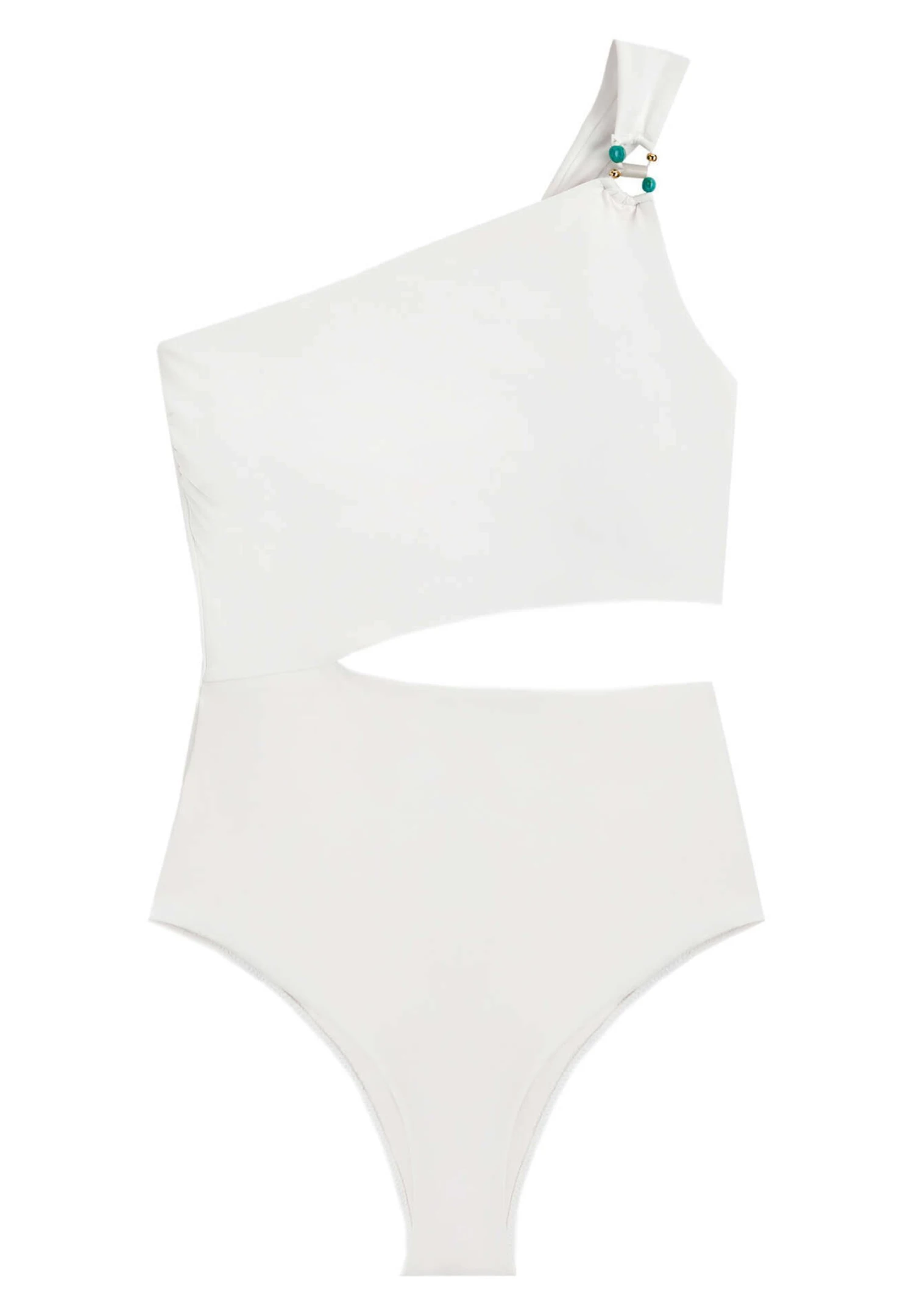 Oysho Bead Detail Asymmetric Trikini - Maillot De Bain - White 9 Oysho Bead Detail Asymmetric Trikini - Maillot De Bain - White – Image 7