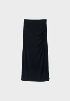 Stradivarius Gathered - Jupe Longue - Black -Stradivarius Soldes 58d720f9d068485eaebf2a3fff392afe