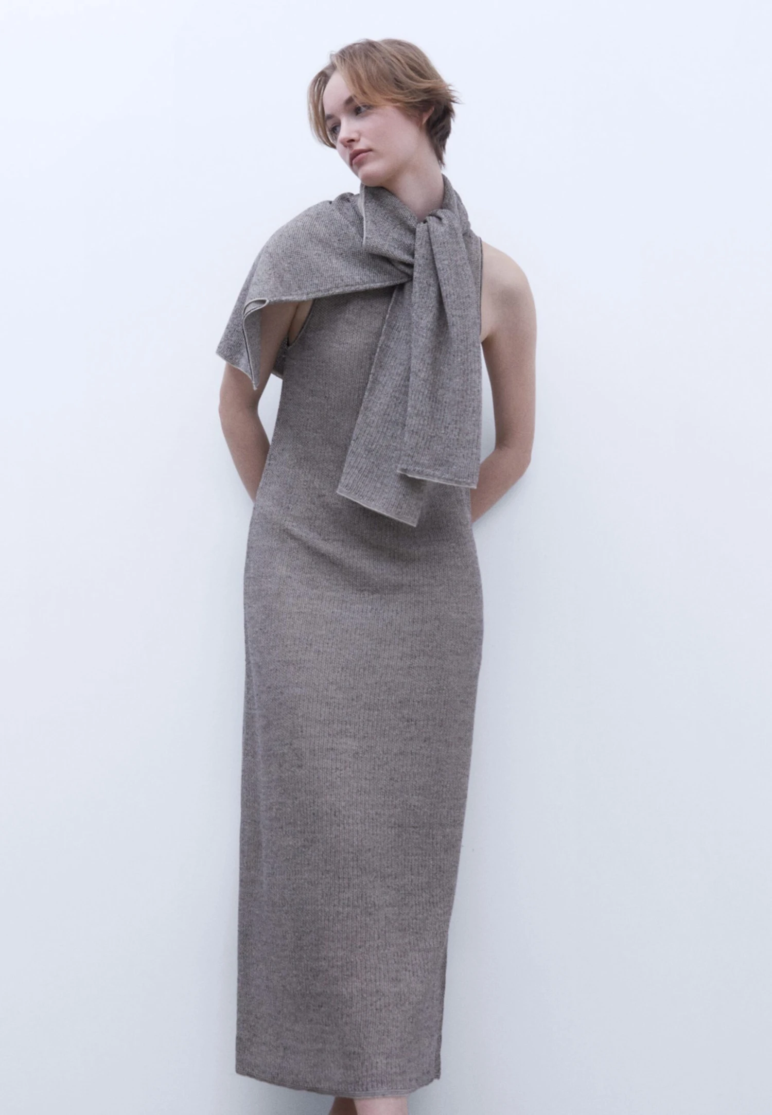 ADOLFO DOMINGUEZ Robe Longue - Taupe 3 ADOLFO DOMINGUEZ Robe Longue - Taupe