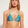Calzedonia Lisbona Slide Triangle - Haut De Bikini - Blauc Turquoise Green Patchwork -Stradivarius Soldes 5ac215c82177473281a4fd7e72c9bbf6