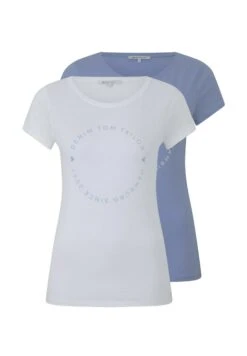 TOM TAILOR Denim T-Shirt Imprimé - Light Blue White -Stradivarius Soldes 5b008643623644928b3de09a8a9b2bc5