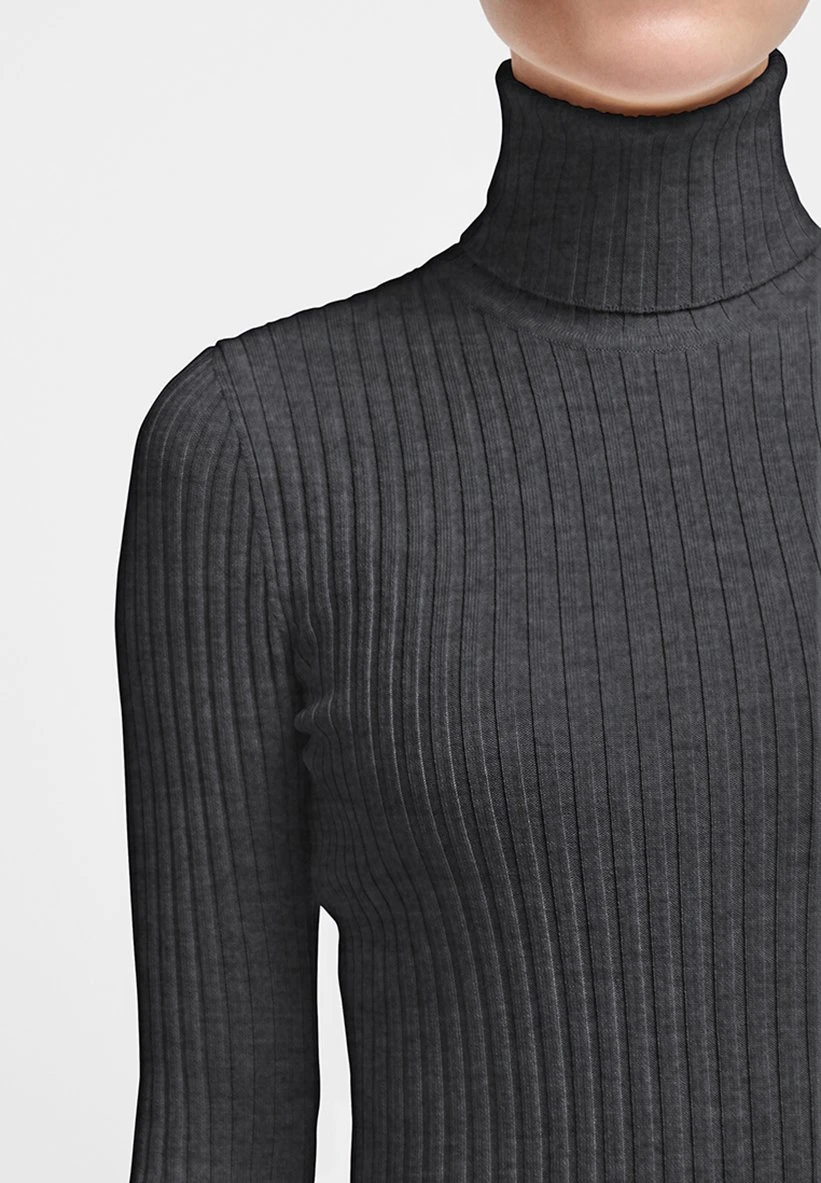 Wolford Turtleneck Rib - Robe Fourreau - Anthr. Melé 5 Wolford Turtleneck Rib - Robe Fourreau - Anthr. Melé – Image 3