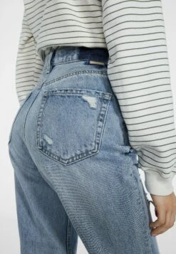 Stradivarius Cropped - Jean Droit - Light Blue -Stradivarius Soldes 5bbf886e8e91460cb1054ed7fcf8865e