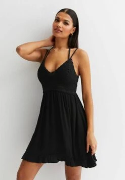 New Look Crochet Frill Mini - Accessoire De Plage - Black