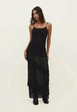 Stradivarius Blonde Ruffled - Jupe Longue - Black -Stradivarius Soldes 61ac634ffb4048d68544bc1f94c182d2