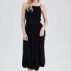 DeFacto Tiered - Robe Longue - Black