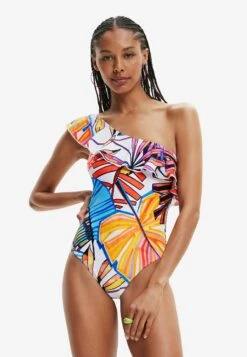 Desigual Asymmetric Strap Swimsuit - Maillot De Bain - Multicoloured