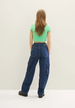 TOM TAILOR Denim Baggy - Jean Droit - Clean Dark Stone Blue Denim -Stradivarius Soldes 666b55a949d54730b6eda1fe6b6d2ce3