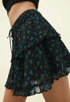 Stradivarius Ruffled - Minijupe - Black -Stradivarius Soldes 6c7309d3b1fc40b4a1d649b78ab56c43