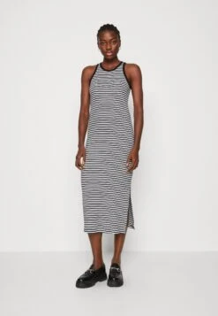 Gestuz Drew Striped Long Dress - Robe Pull - Black/White